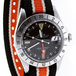 NATO rayé 20mm Noir Beige Orange