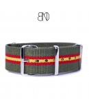 Bracelet NATO 22mm KAKI filet rouge jaune rouge