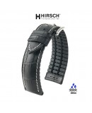 Watchstrap Hirsch GEORGE black 20mm and black rubber
