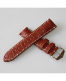 Bracelet Hirsch Viscount Alligator Marron doré 20mm 