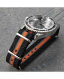 NATO rayé 20mm Noir Gris Orange