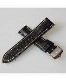Bracelet Hirsch Viscount Alligator noir 20mm 