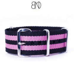 NATO Strap James Bond Black pink 18mm