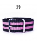 NATO Strap James Bond Black pink 18mm