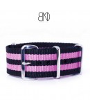 NATO Strap 20mm James Bond Black Pink NATO Strap 20mm James Bond Black Pink