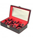 Coffret 10 montres Carbon Noir intérieur Rouge