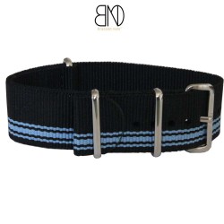 Bracelet NATO Noir Bleu Alpine