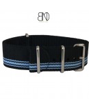 NATO Strap 20mm ALPINE black and blue