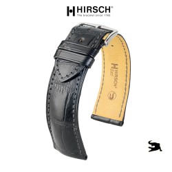 Bracelet Hirsch Earl Alligator Noir 20mm