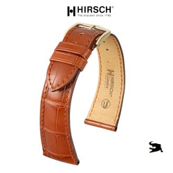 Bracelet Hirsch London Alligator 20mm Marron Doré 