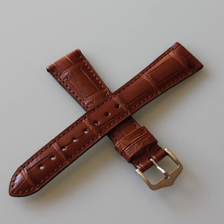 Bracelet Hirsch London Alligator 20mm Marron Doré 