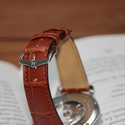 Bracelet Hirsch London Alligator 20mm Marron Doré 