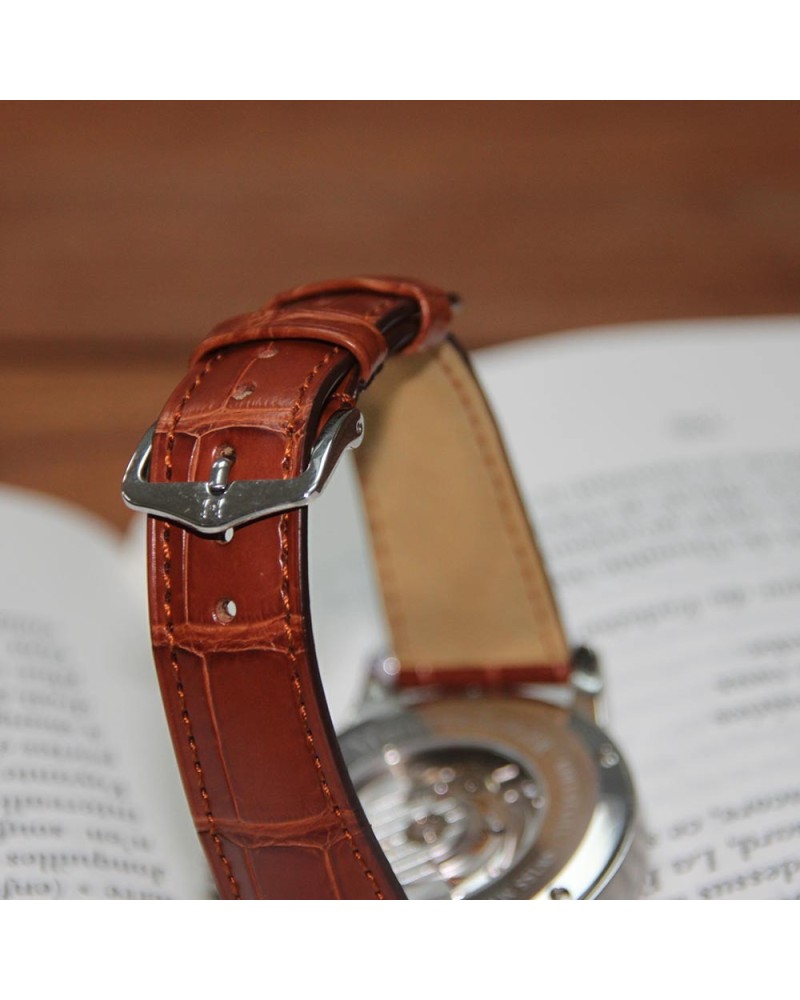 Watchstrap Hirsch London Gold Brown 20mm Alligator