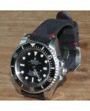 Watchstrap Arezzo HORSEMAN 20mm Black red stich