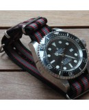 NATO Strap Goldfinger Grey red black 22mm