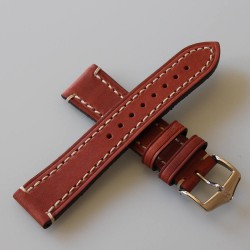 Watchstrap Hirsch Liberty light brown 20mm white stiches