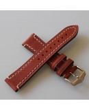 Watchstrap Hirsch Liberty light brown 20mm white stiches