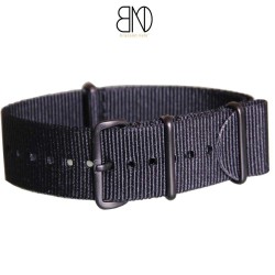 Bracelet NATO 20mm noir PVD Noir