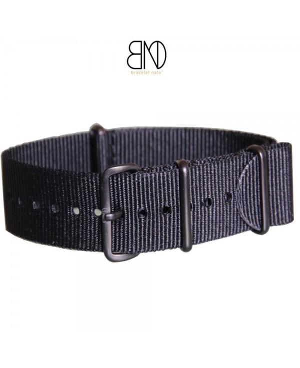 Bracelet NATO 20mm noir PVD Noir