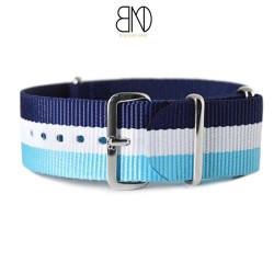 Bracelet NATO 20mm bleu blanc ciel