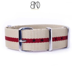 NATO Strap beige and red 20mm