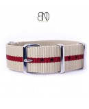 NATO Strap beige and red 20mm