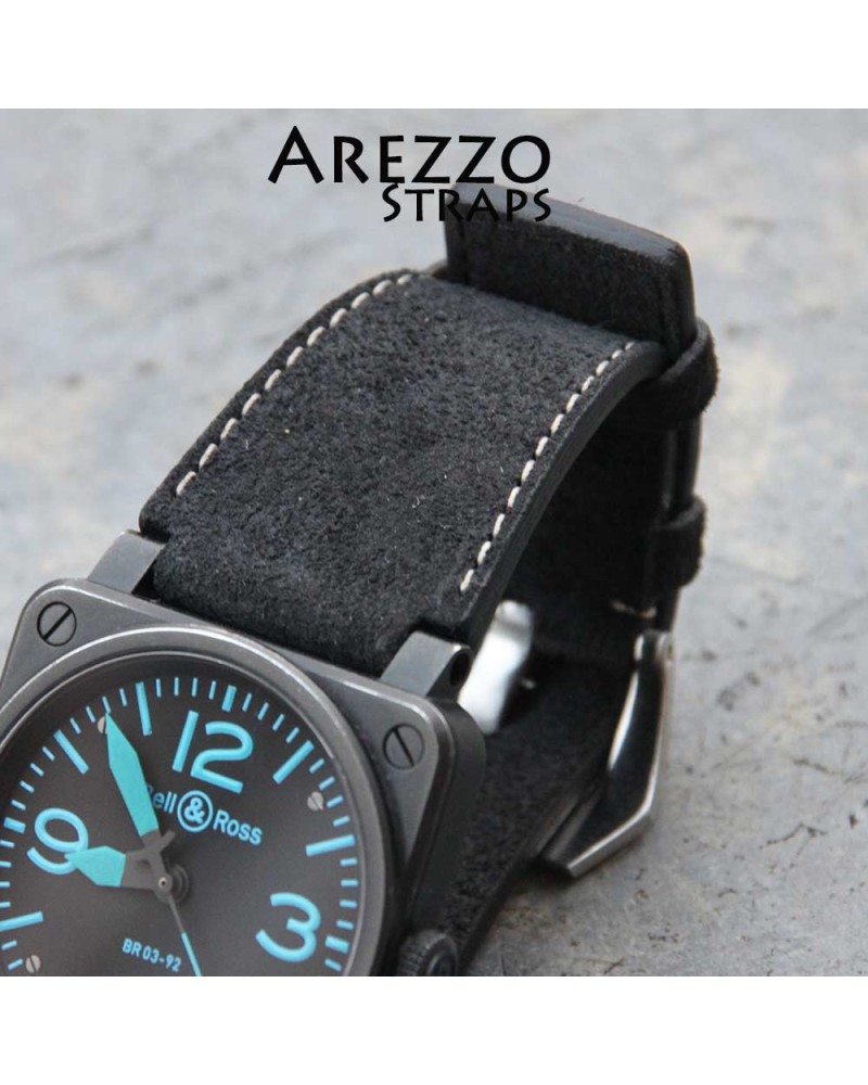 Bracelet Bell and ROSS BR03 BR01HORSEMAN Nubuck NOIR