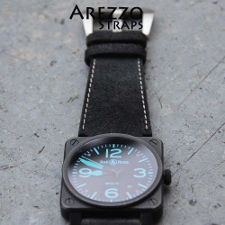 Bracelet Bell and ROSS BR03 BR01HORSEMAN Nubuck NOIR