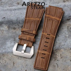 Watchstrap Arezzo Alligator for BR03 BR01 brown