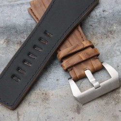 Watchstrap Arezzo Alligator for BR03 BR01 brown