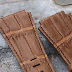 Watchstrap Arezzo Alligator for BR03 BR01 brown