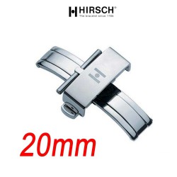 Boucle déployante 20mm Pusher inox poli hypoallergénique HIRSCH