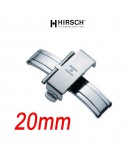 Boucle déployante 20mm Pusher inox poli hypoallergénique HIRSCH