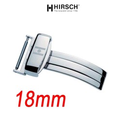 Hirsch Boucle déployante 18mm SPORT inox poli hypoallergénique