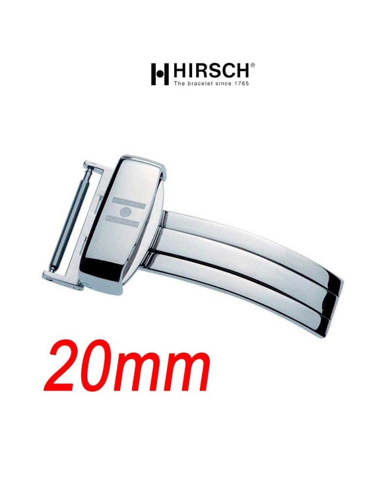 Deployment Buckle 20mm Hirsch SPORT Polished Stainless Steel 