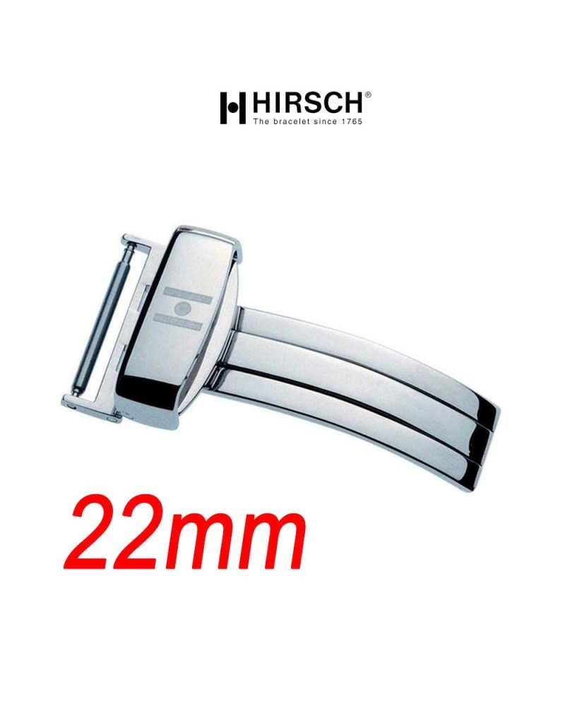 Deployment Buckle 22mm Hirsch SPORT Polished Stainless Steel 