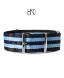 Bracelet NATO 20mm James Bond Noir Bleu