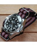 NATO Strap Goldfinger Grey red black 22mm