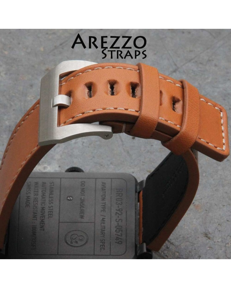 Watchstrap Arezzo brown MARINA for BR03 BR01