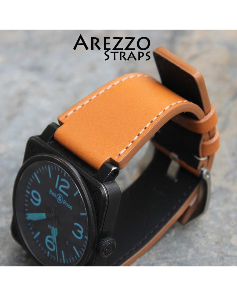 Watchstrap Arezzo brown MARINA for BR03 BR01