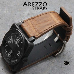 Watchstrap Arezzo Alligator for BR03 BR01 brown