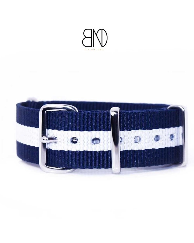 NATO Strap Blue White Blue 22mm