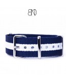 NATO Strap Blue White Blue 22mm