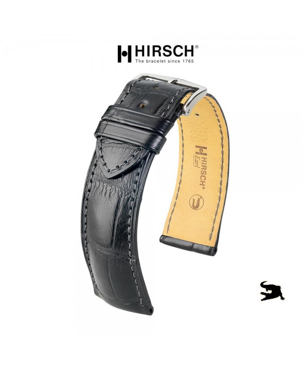 Watchstrap Hirsch EARL black 22mm Alligator Watchstrap Hirsch EARL black 22mm Alligator