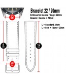 Bracelet Hirsch Earl Alligator Noir 22mm