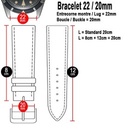 Bracelet Hirsch RALLY noir et rouge 22mm