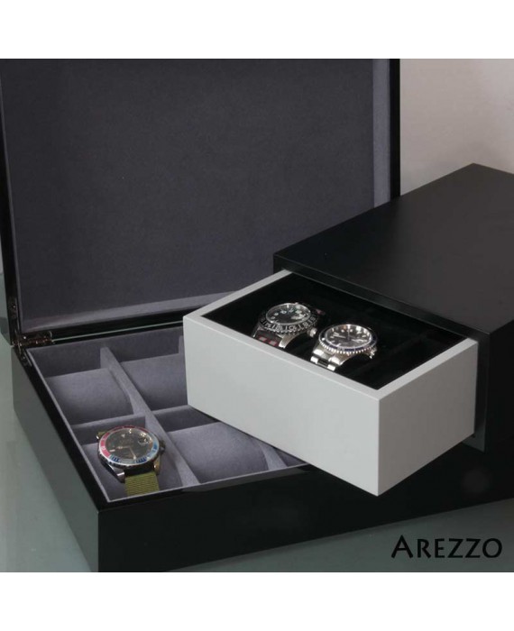 Watchbox black glossy for 10 watches Geneva