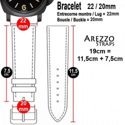 Watchstrap Arezzo MILITARE 22mm Black