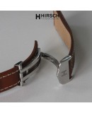 Bracelet Hirsch NAVIGATOR marron doré 22mm avec boucle deployante inox