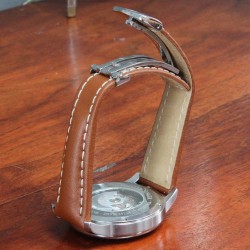 Watchstrap Hirsch NAVIGATOR 22mm goldbrown with deployment buckle